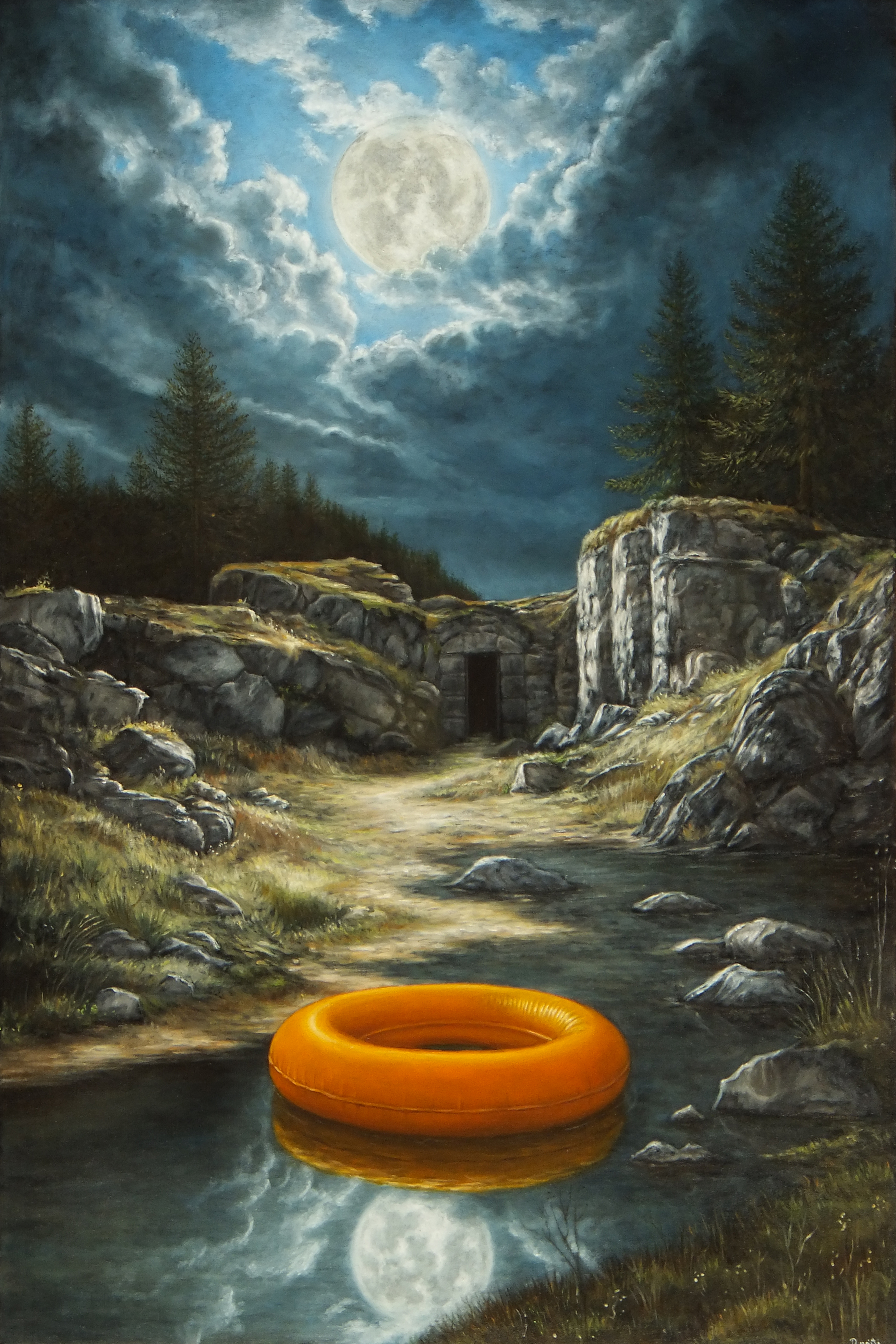 Come un salvagente su una pozzanghera al chiaro di luna